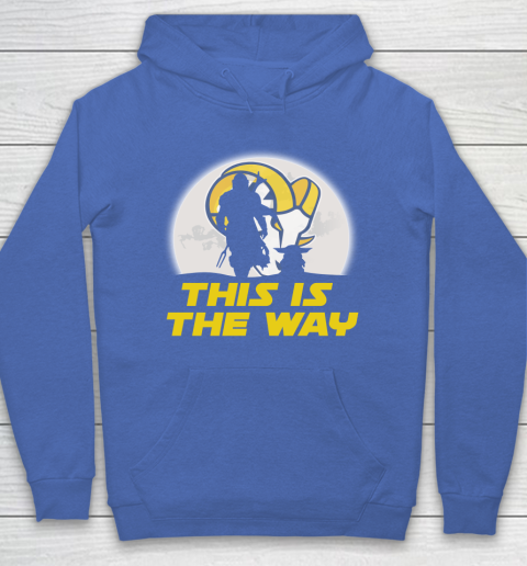 Los Angeles Rams NFL Football Star Wars Yoda And Mandalorian This Is The Way Hoodie 6