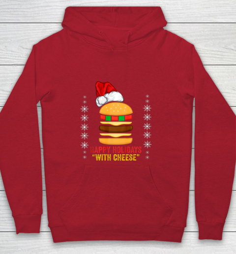 Happy Holidays with Cheese shirt Christmas cheeseburger Gift Youth Hoodie 7