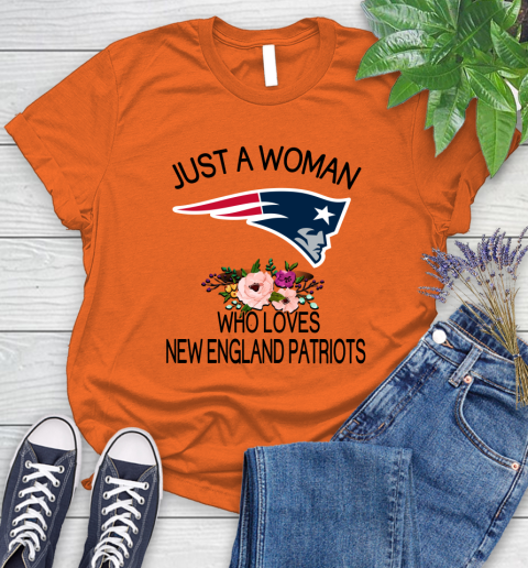 NFL Just A Woman Who Loves New England Patriots Football Sports Women's T-Shirt 2