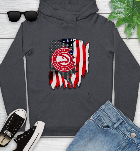 Atlanta Hawks NBA Basketball American Flag Youth Hoodie 10