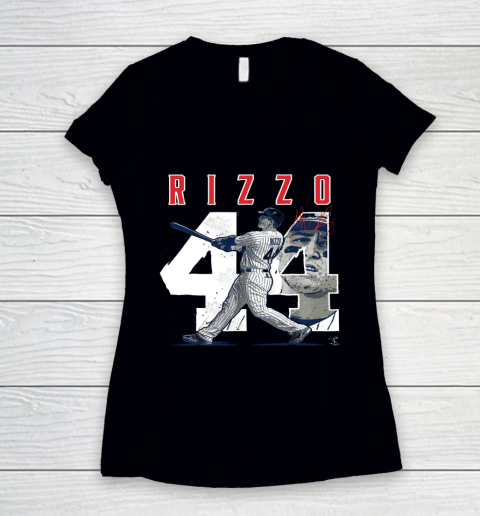 Anthony Rizzo Tshirt Number 44 Portrait Women's V-Neck T-Shirt