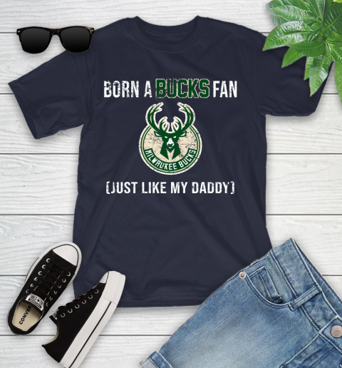 NBA Milwaukee Bucks Loyal Fan Just Like My Daddy Basketball Shirt Youth T-Shirt 2