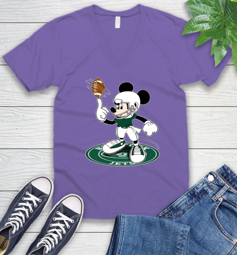 NFL Football New York Jets Cheerful Mickey Disney Shirt V-Neck T-Shirt 9