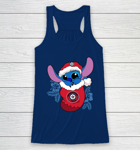 Winnipeg Jets Christmas Stitch In The Sock Funny Disney NHL Racerback Tank 7