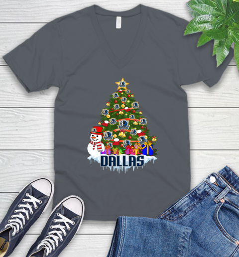 Dallas Mavericks Merry Christmas NBA Basketball Sports V-Neck T-Shirt 5