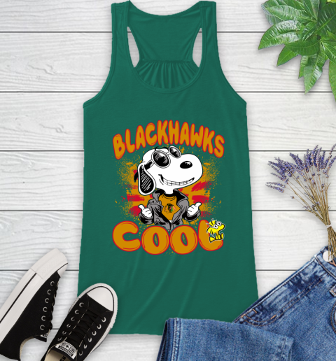 NHL Hockey Chicago Blackhawks Cool Snoopy Shirt Racerback Tank 4