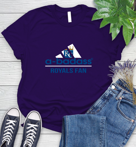 MLB A Badass Kansas City Royals Fan Adidas Baseball Sports Women's T-Shirt 4