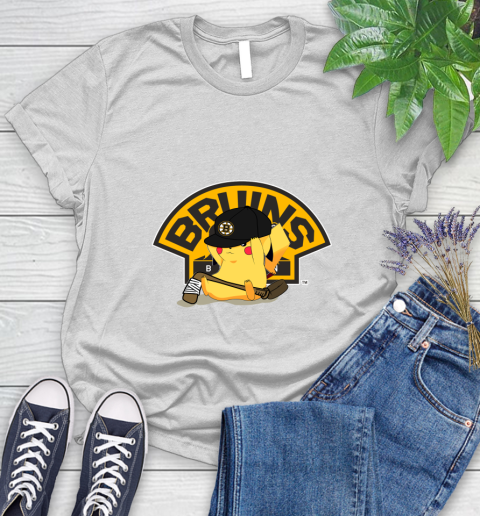 NHL Pikachu Hockey Sports Boston Bruins Women's T-Shirt