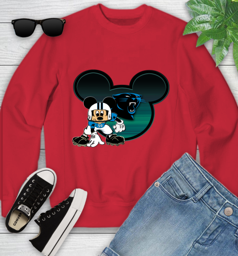 NFL Carolina Panthers Mickey Mouse Disney Football T Shirt Youth Sweatshirt 9