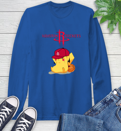 NBA Pikachu Basketball Sports Houston Rockets Long Sleeve T-Shirt 9