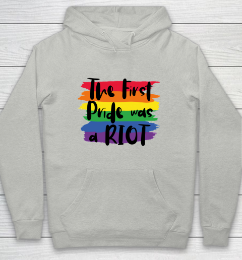The First Pride Was A RIOT Fitted LGBT Gay Youth Hoodie