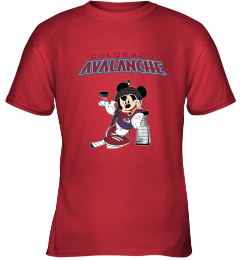 Mickey Colorado Avalanche With The Stanley Cup Hockey NHL Youth T-Shirt