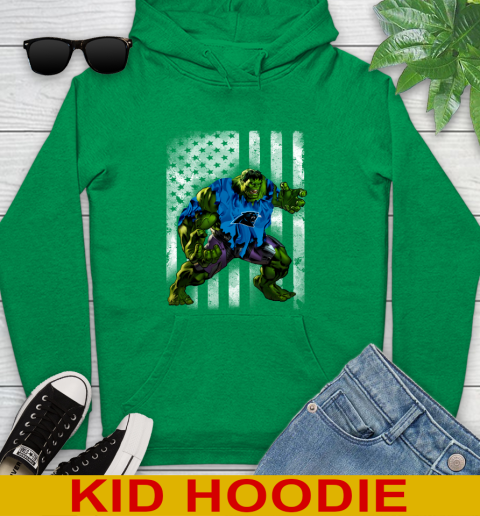 Carolina Panthers Hulk Marvel Avengers NFL Football American Flag Youth Hoodie 8