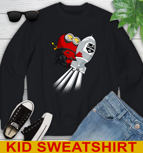 NHL Hockey Los Angeles Kings Deadpool Minion Marvel Shirt Youth Sweatshirt