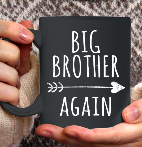 Big Brother Again for Boys with Arrow and Heart Ceramic Mug 11oz