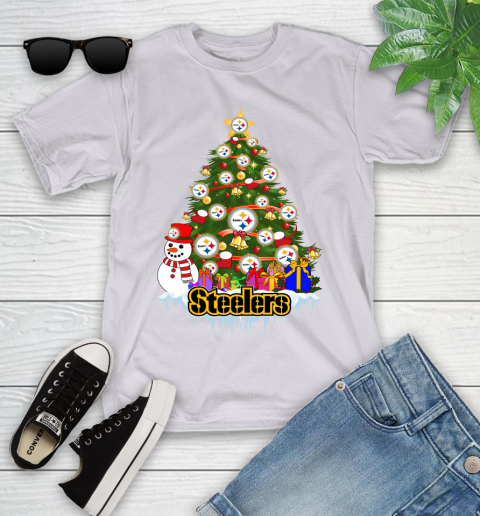 Pittsburgh Steelers Merry Christmas NFL Football Sports Youth T-Shirt 4