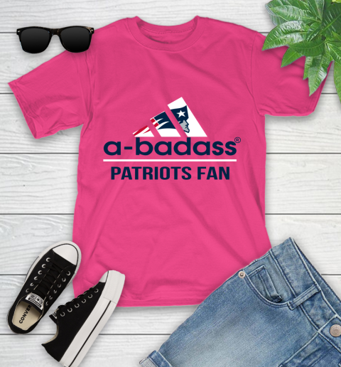 NFL A Badass New England Patriots Fan Adidas Football Sports Youth T-Shirt 11