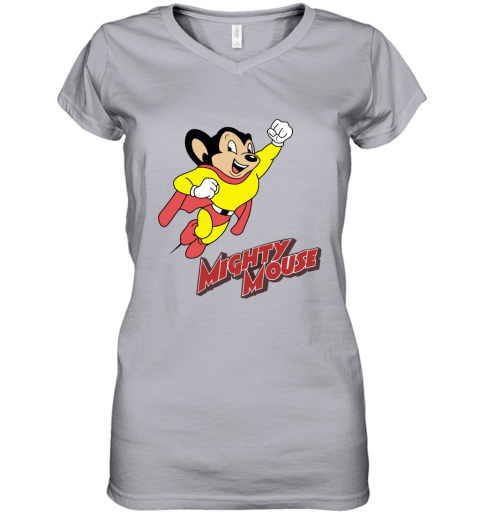 Mighty Mouse Classic Cartoon Women's V-Neck T-Shirt -