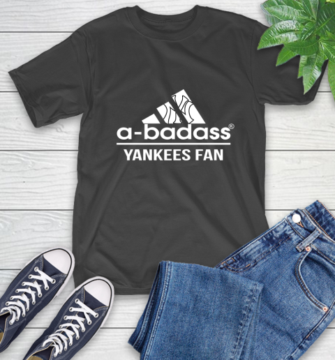 MLB A Badass New York Yankees Fan Adidas Baseball Sports T-Shirt