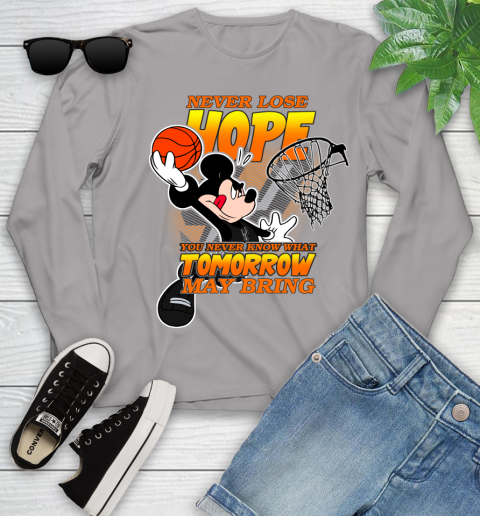 San Antonio Spurs NBA Basketball Mickey Disney Never Lose Hope Youth Long Sleeve 5