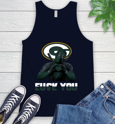 NHL Green Bay Packers Deadpool Love You Fuck You Football Sports Tank Top 2