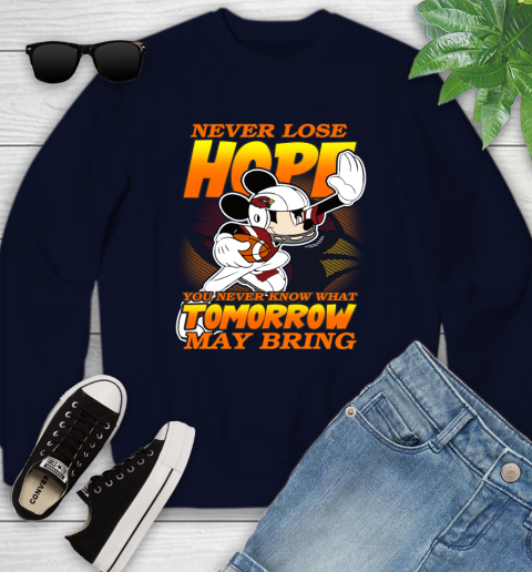 Atlanta Falcons NFL Football Mickey Disney Never Lose Hope (2) Youth Sweatshirt 2