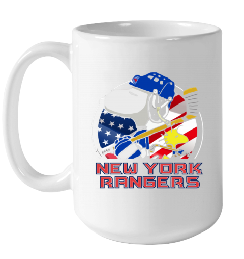 ul2o new york rangersnoopy and woodstock nhl ceramic mug 150 54 front white