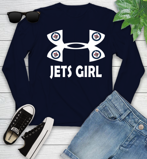 NHL Winnipeg Jets Girl Under Armour Hockey Sports Youth Long Sleeve 2
