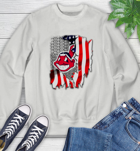 Cleveland Indians MLB Baseball American Flag Sweatshirt 5