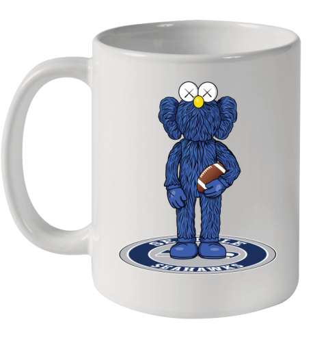 NFL Football Seattle Seahawks Kaws Bff Blue Figure Shirt Ceramic Mug 11oz