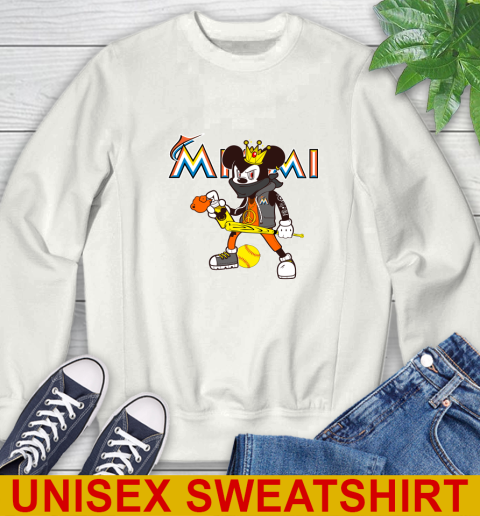 Miami Marlins MLB Baseball Mickey Peace Sign Sports Sweatshirt