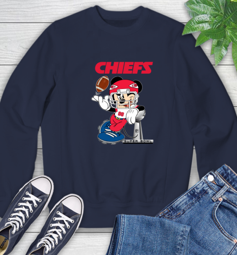 NFL Kansas city chiefs Mickey Mouse Disney Super Bowl Football T Shirt Sweatshirt 3