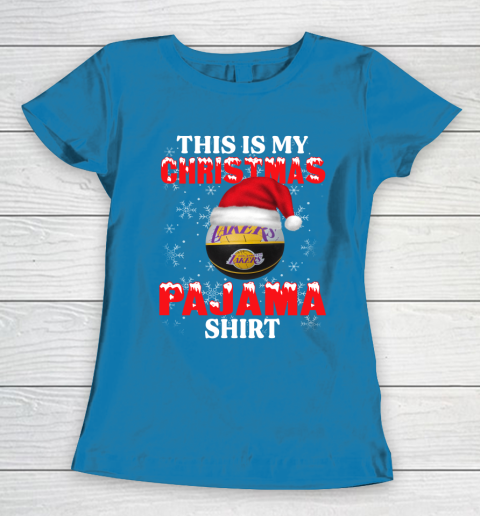 Los Angeles Lakers This Is My Christmas Pajama Shirt NBA Women's T-Shirt 6