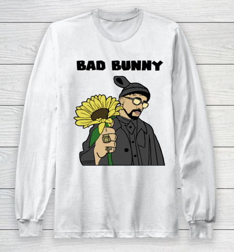 Sunshine flower Bad Bunny rapper gift for fans Long Sleeve T-Shirt