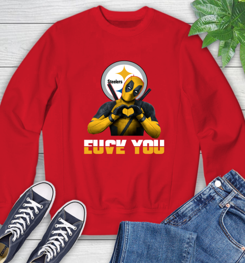 NHL Pittsburgh Steelers Deadpool Love You Fuck You Football Sports Sweatshirt 10