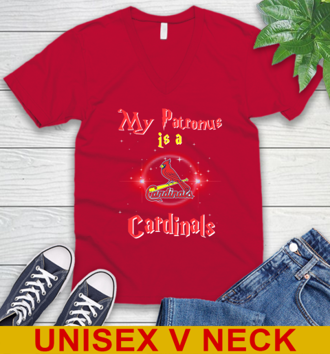 MLB Baseball Harry Potter My Patronus Is A St.Louis Cardinals V-Neck T-Shirt 6