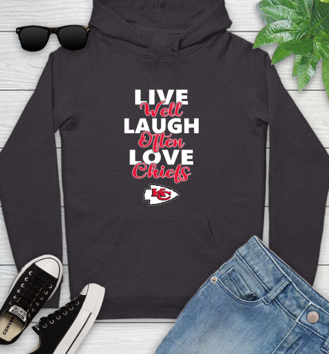 NFL Football Kansas City Chiefs Live Well Laugh Often Love Shirt Youth Hoodie 6