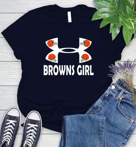 NFL Cleveland Browns Girl Under Armour Football Sports Women's T-Shirt 2