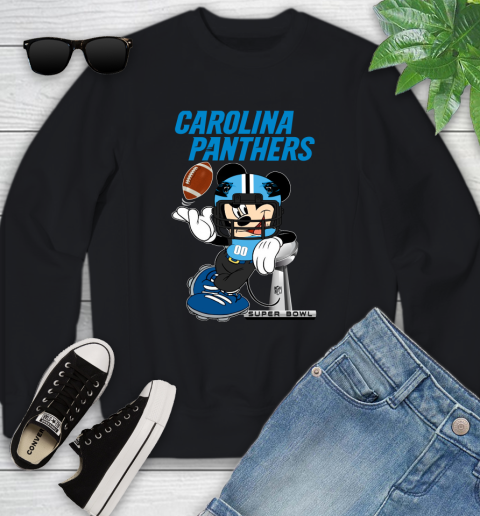 NFL Carolina Panthers Mickey Mouse Disney Super Bowl Football T Shirt Youth Sweatshirt 2