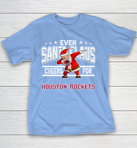 Houston Rockets Even Santa Claus Cheers For Christmas NBA Youth T-Shirt 8
