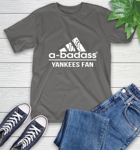 MLB A Badass New York Yankees Fan Adidas Baseball Sports T-Shirt 10