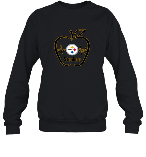 Apple Heartbeat Teacher Symbol Pittsburg Steelers Sweatshirt