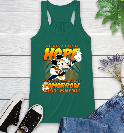 Los Angeles Chargers NFL Football Mickey Disney Never Lose Hope Racerback Tank 6