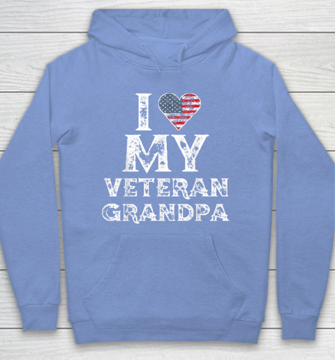 I Love My Veteran Grandpa Vintage Veteran's Day Hoodie 8
