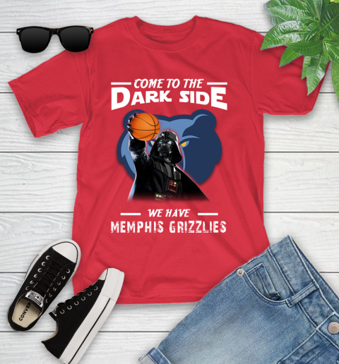 NBA Come To The Dark Side We Have Memphis Grizzlies Star Wars Darth Vader Basketball Youth T-Shirt 13