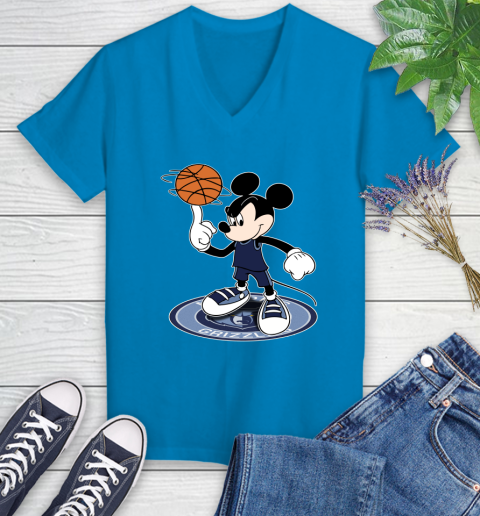 NBA Basketball Memphis Grizzlies Cheerful Mickey Disney Shirt Women's V-Neck T-Shirt 6