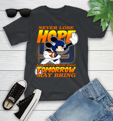 New York Giants NFL Football Mickey Disney Never Lose Hope Youth T-Shirt