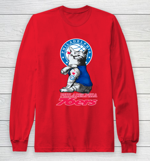 NBA Basketball My Cat Loves Philadelphia 76ers Long Sleeve T-Shirt 7