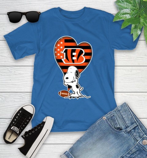 Cincinnati Bengals NFL Football The Peanuts Movie Adorable Snoopy Youth T-Shirt 9