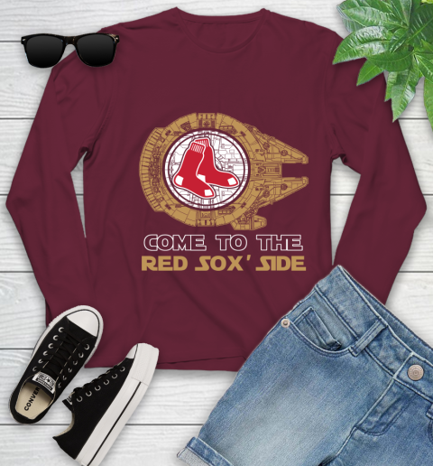 MLB Come To The Boston Red Sox Side Star Wars Baseball Sports Youth Long Sleeve 6